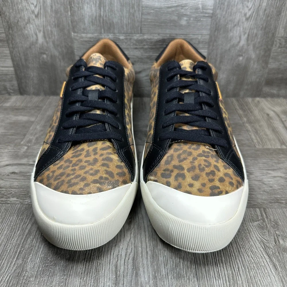 Dr. Scholl's Time Off Sneakers Women 10 Leopard Print Platform Lace Up NEW